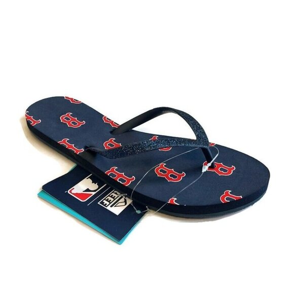 REEF Womens Size 7 Stargazer X MLB Boston Red Sox Sandal Flip Flops Navy Blue - Picture 1 of 9